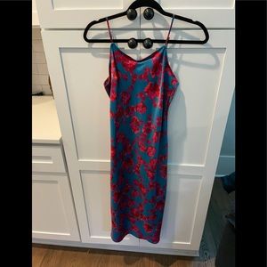 NWT a new day floral print satin slip dress